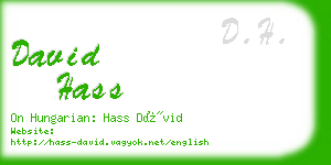 david hass business card